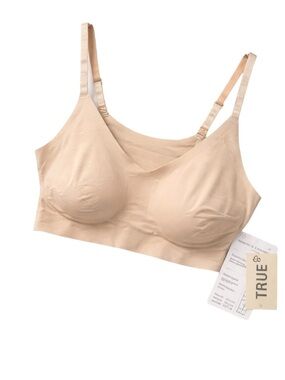 True & Co True Body Lift Bra Nude Size Large Wireless Comfort Seamless